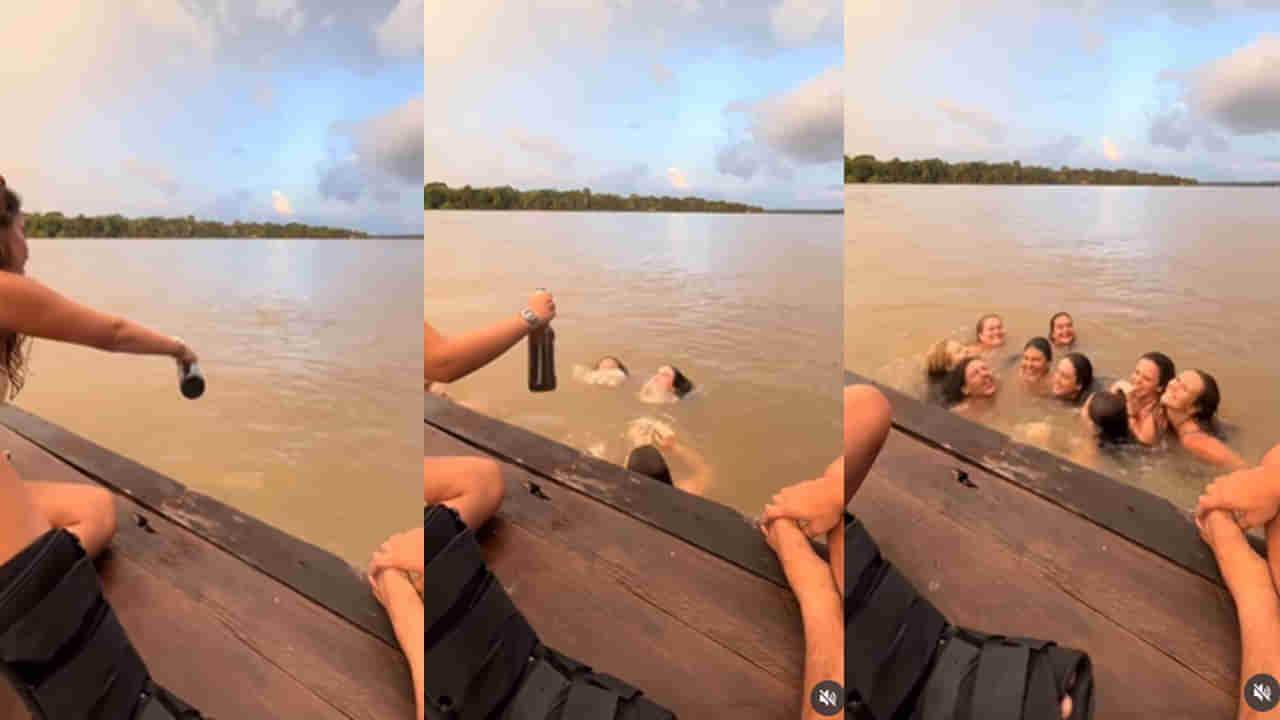 Watch: వార్నీ ఇదెక్కడి వింత.. సముద్రంలో మద్యం పోసిన మహిళ..హఠాత్తుగా పైకి లేచిన మత్స్యకన్యలు..! కట్‌చేస్తే..