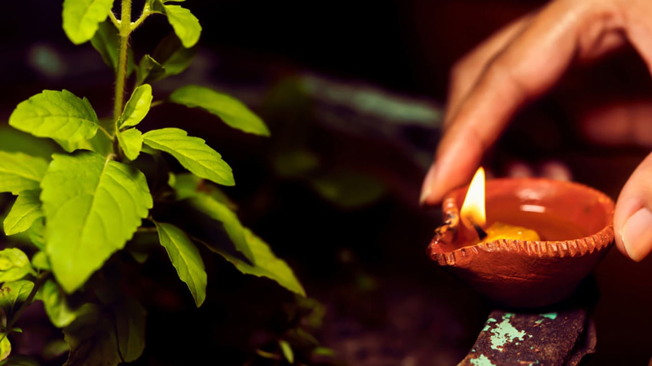 సానుకూలత కోసం:  దుర్గాదేవికి పూజ చేసిన తర్వాత ఇంటి  పూజ గదిలో దీపం వెలిగించాలి. అంతేకాదు ఉదయం, సాయంత్రం తులసి మొక్క దగ్గర నెయ్యి దీపం వెలిగించడం వలన ఇంట్లో సానుకూల వాతావరణం నెలకొంటుంది. ఇంట్లో ఆనందం, శ్రేయస్సును తెస్తుంది.