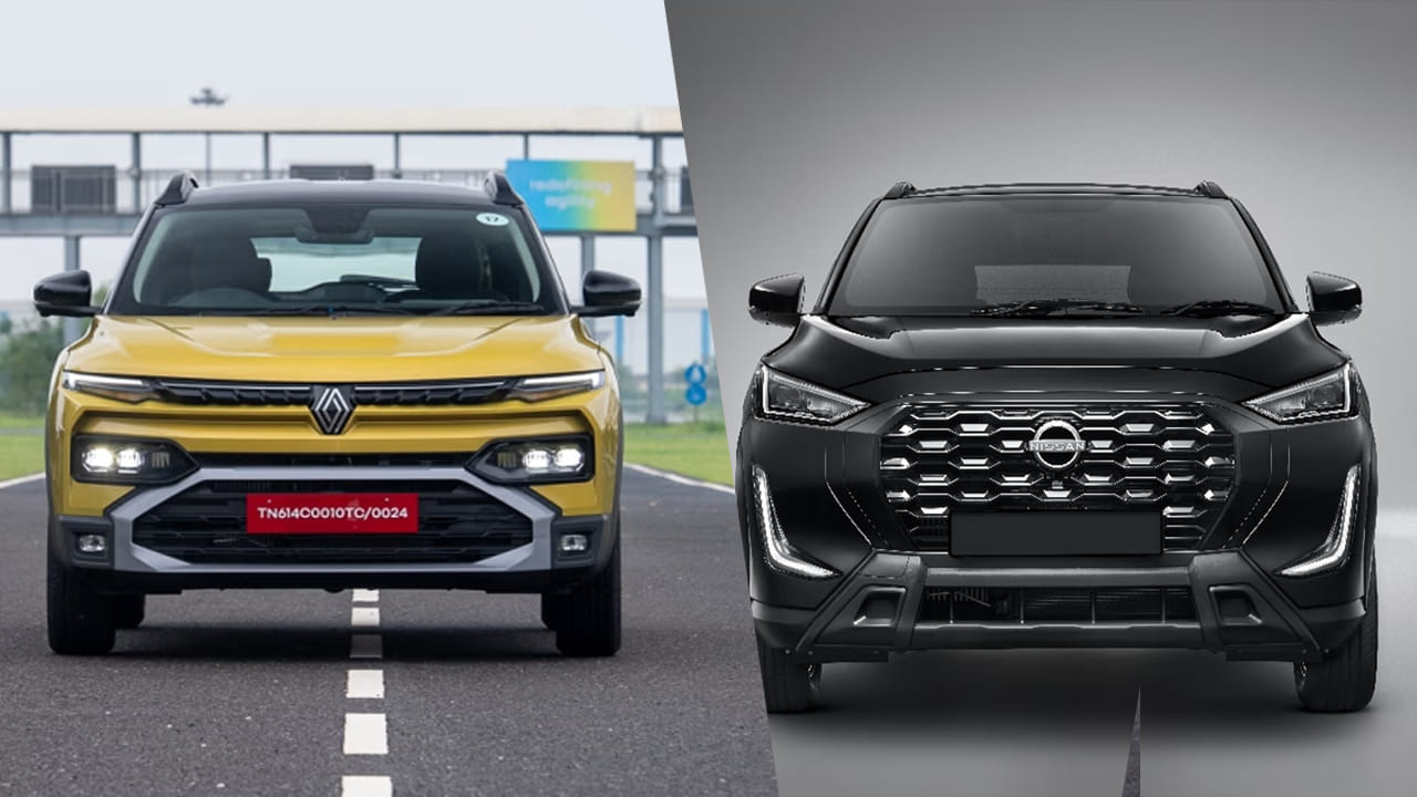 రెనాల్ట్ కిగర్, నిస్సాన్ మాగ్నైట్ కురో: ఆగస్టు నెలలో రెనాల్ట్ ఇండియా తన సరసమైన SUV కిగర్ కొత్త తరం మోడల్ను విడుదల చేసింది. 2025 రెనాల్ట్ కిగర్ ఇప్పుడు లుక్స్, ఫీచర్ల పరంగా చాలా మెరుగ్గా కనిపిస్తోంది. దీని ఎక్స్-షోరూమ్ ధర రూ. 6.30 లక్షల నుండి ప్రారంభమై రూ. 11.30 లక్షల వరకు ఉంటుంది. గత నెలలో నిస్సాన్ ఇండియా కూడా నిస్సాన్ మాగ్నైట్ కురో ఎడిషన్ను విడుదల చేసింది. దీని ఎక్స్-షోరూమ్ ధర రూ. 8.31 లక్షల నుండి ప్రారంభమై రూ. 10.87 లక్షల వరకు ఉంటుంది. లుక్స్, ఫీచర్ల పరంగా మాగ్నైట్ కురో ఎడిషన్ మిగిలిన వేరియంట్ల కంటే మెరుగ్గా ఉంది.