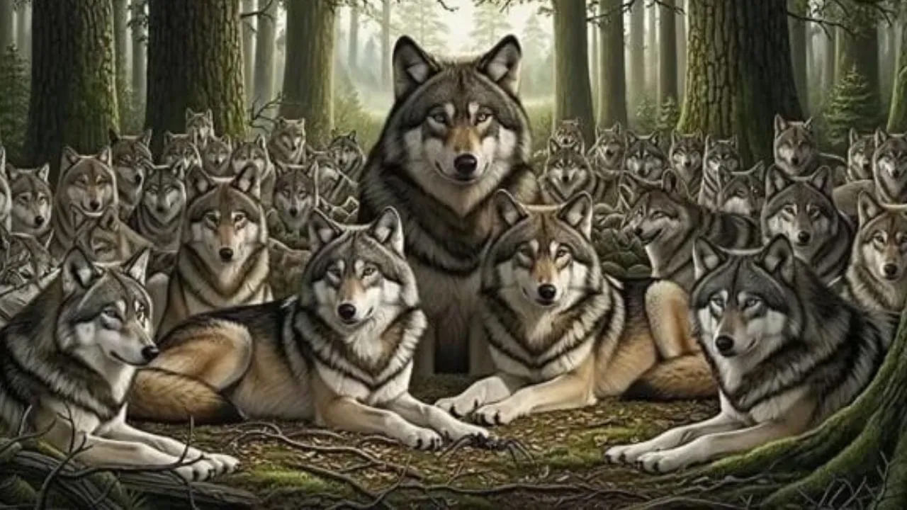 Optical Illusion: తోడేళ్ళ గుంపులో దాగున్న సాలీడు.. ఐదు సెకన్లలో గుర్తిస్తే మీరు తోపు..