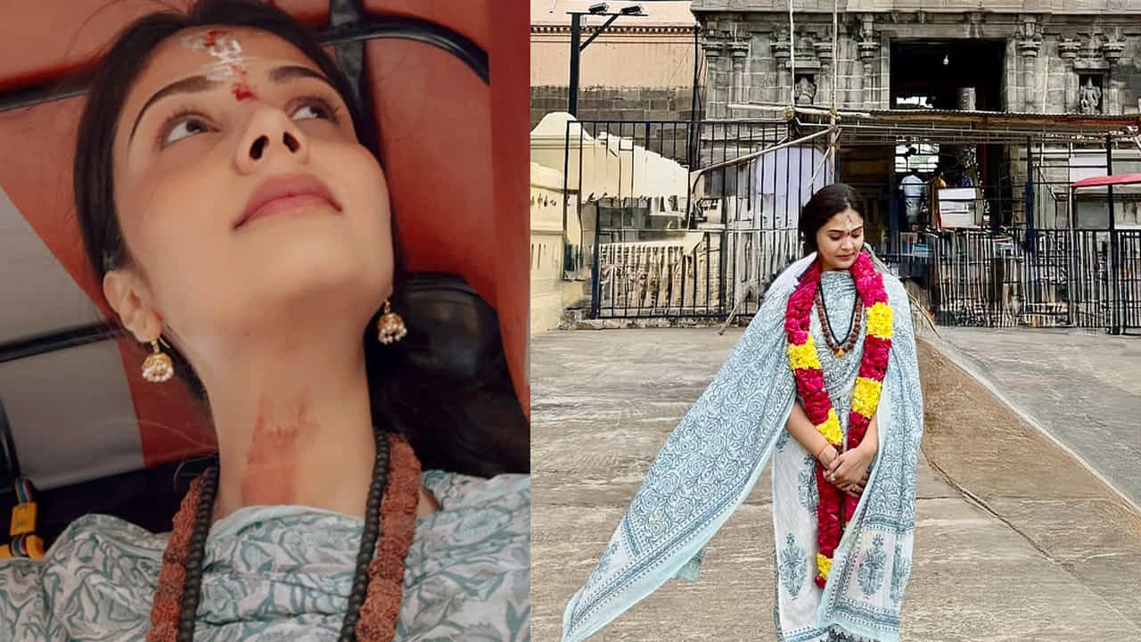 తమిళనాడులో ప్రముఖ శైవ క్షేత్రంగా విరాజిల్లుతోన్న తిరుమణ్ణామలై అరుణాచలం గుడికి వెళ్లింది శ్రీముఖి. అక్కడి స్వామి వార్లకు ప్రత్యేక పూజలు చేసింది.