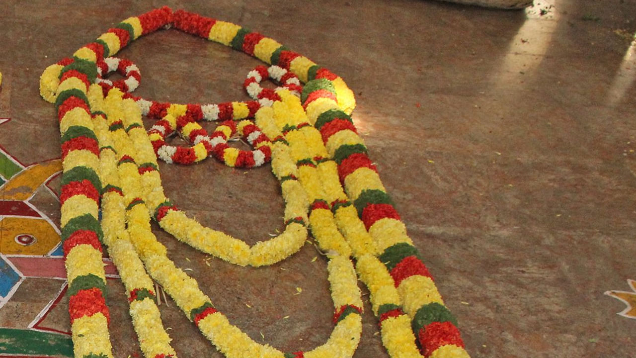 శిఖామణిహారం: కిరీటం మీద నుంచి రెండు భుజాల మీది వరకు అలంకరింపబడే ఒకే ఒక దండ. దీనిని శిఖామణి అంటారు. ఇది ఎనిమిది మూరల అళ్లబడి ఉంటుంది.