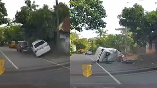 Viral Video: నిద్రపోతూ కారు నడిపాడా ఏంటి? ఘోర ప్రమాదం.. షాకింగ్ వీడియో రికార్డ్!