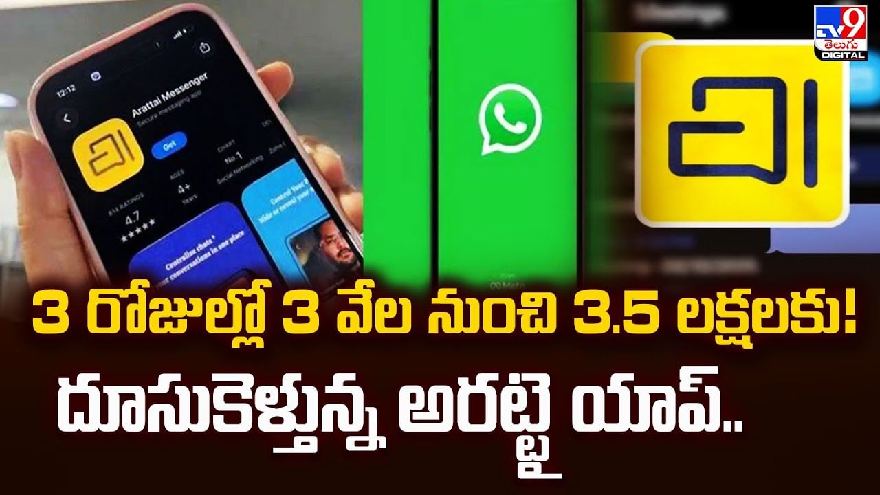 3 రోజుల్లో 3 వేల నుంచి 3.5 లక్షలకు !! దూసుకెళ్తున్న అరట్టై యాప్ 3 రోజుల్లో 3 వేల నుంచి 3.5 లక్షలకు !! దూసుకెళ్తున్న అరట్టై యాప్