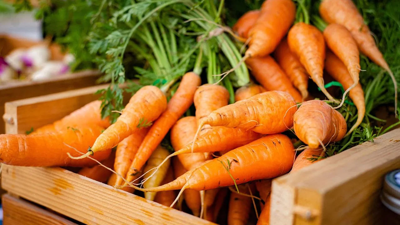 క్యారెట్ తినడం వల్ల కంటి ఆరోగ్యంతో పాటు జుట్టు మెరుగుపడుతుంది. ఇందులోని విటమిన్ A జుట్టుకు తేమను అందించి పొడిబారకుండా కాపాడుతుంది. చిలకడదుంపలో బీటా కెరోటిన్ ఎక్కువగా ఉంటుంది. ఇది జుట్టుకు సహజమైన తేమను అందించి పొడిబారకుండా ఆరోగ్యంగా ఉండేలా చేస్తుంది. రోజూ కొంత చిలకడదుంప తీసుకుంటే జుట్టు మెరిసేలా మారుతుంది.