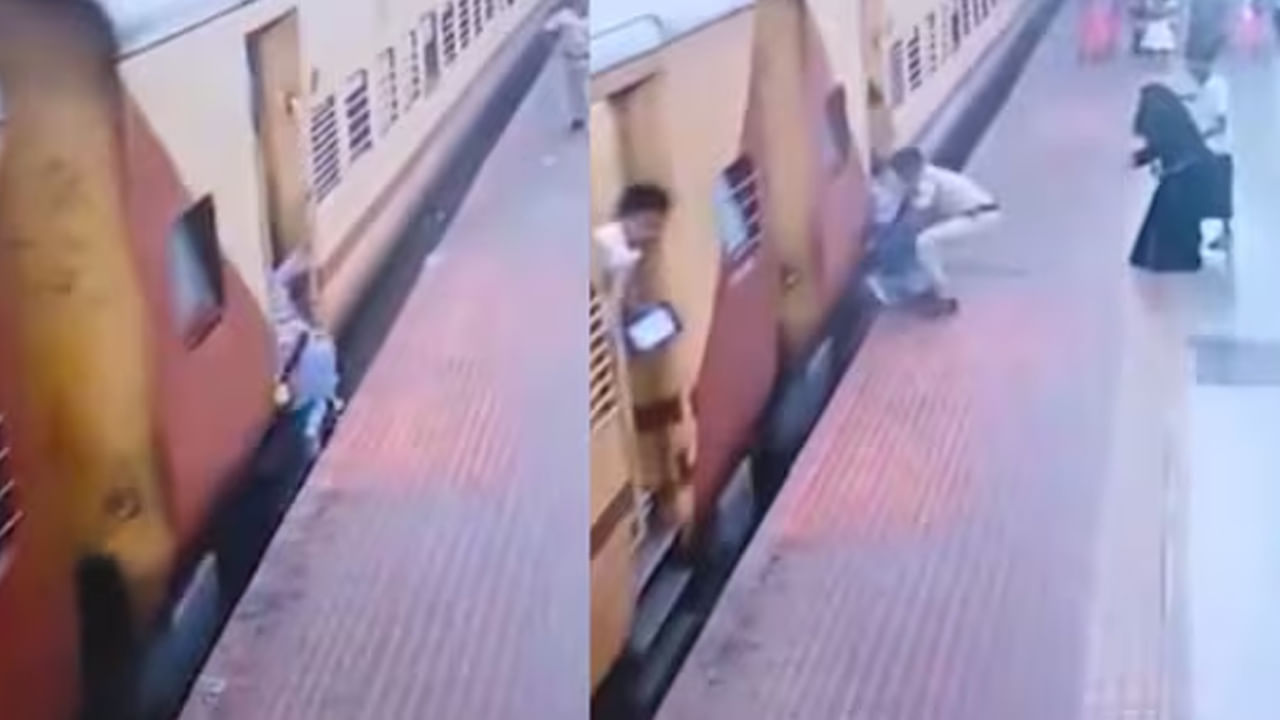 Video: రన్నింగ్‌ ట్రైన్‌ ఎక్కే ప్రయత్నం.. దేవుడిలా వచ్చిన RPF కానిస్టేబుల్! కాస్త తేడా జరిగినా..