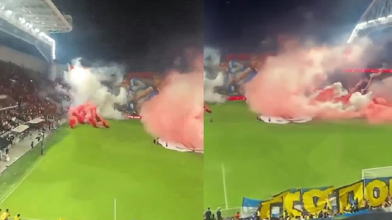 Football Match : మ్యాచ్ జరుగుతుండగానే స్టేడియంలోకి బాంబులు విసిరిన అభిమానులు.. గాయపడిన పోలీసులు