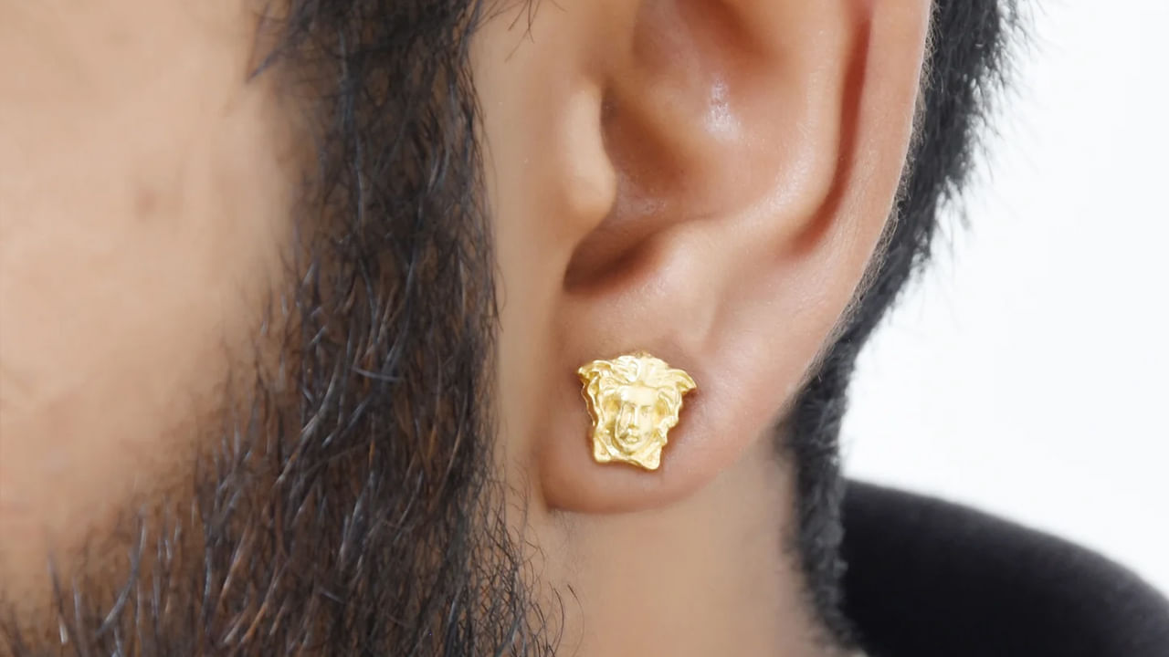 Gold Ear Piercing Man