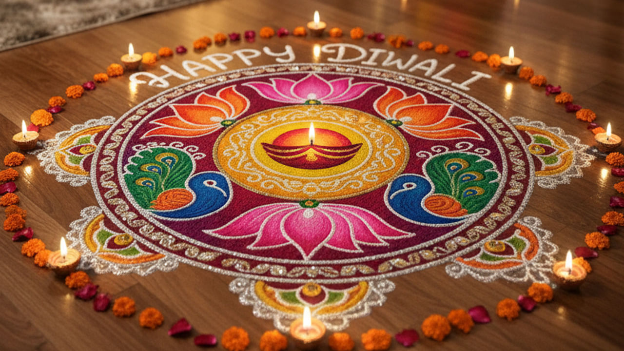 ఆధునిక డిజైన్స్ తోనే కాదు సాంప్రదాయ ముగ్గులతో కూడా దీపావళి రోజున లక్ష్మీదేవికి స్వాగతం చెప్పవచు. బియ్యం పిండి సహాయంతో శ్రేయస్సు , శాంతిని సూచించే కమలం, శంఖం వంటి ముగ్గులను వేసి ఆ ముగ్గుల్లో దీపాలను వెలిగించడం ద్వారా దీపావళికి స్వాగతం చెప్పవచ్చు.  మెరుగుపరచవచ్చు