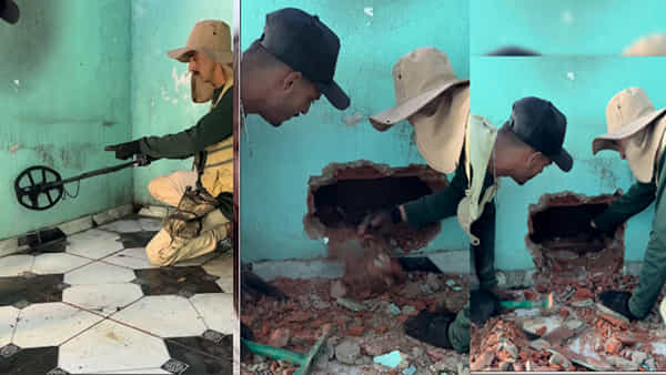 Viral Video: సరదాగా ఇంట్లో వాడిన మెటల్ డిటెక్టర్.. గోడలో దొరికింది ఊహించని నిధి..! వీడియో చూస్తే అవాక్కే..