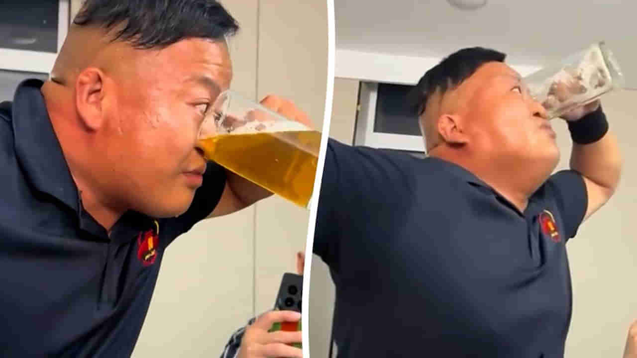 Viral Video: ఓరెయ్ నువ్వు మనిషివా.. మానవ మృగానివా.. ముక్కుతో అంత బీర్ ఎలా తాగావ్‌రా..