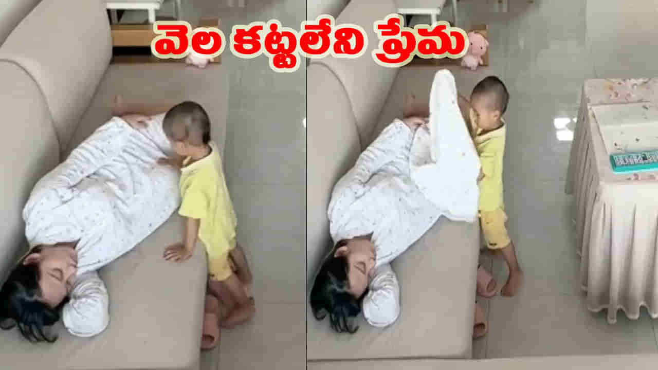 Watch: సోఫాలో నిద్రిస్తున్న గర్బిణి తల్లికి.. చిట్టి చేతులతో సపర్యలు చేసిన చిన్నారి..!