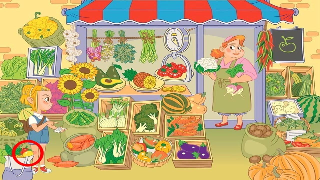 మీకు ఇచ్చిన  ఈ సింపుల్ ఆప్టికల్ ఇల్యూషన్ ఫొటోలో, కూరగాయలు కొనడానికి ఓ మహిళ బ్యాగ్ తీసుకొని వచ్చింది. బ్యాగ్ పక్కన పెట్టుకొని, చేతిలో డబ్బులు చూపిస్తుంది. అయితే ఆమె పక్కన ఉన్న బ్యాగులో పసుపు రంగు కలర్‌లో నిమ్మకాయ కనిపిస్తుంది. అంతే ఈ సమస్యకు పరిష్కారం కనుగొన్నట్లే.