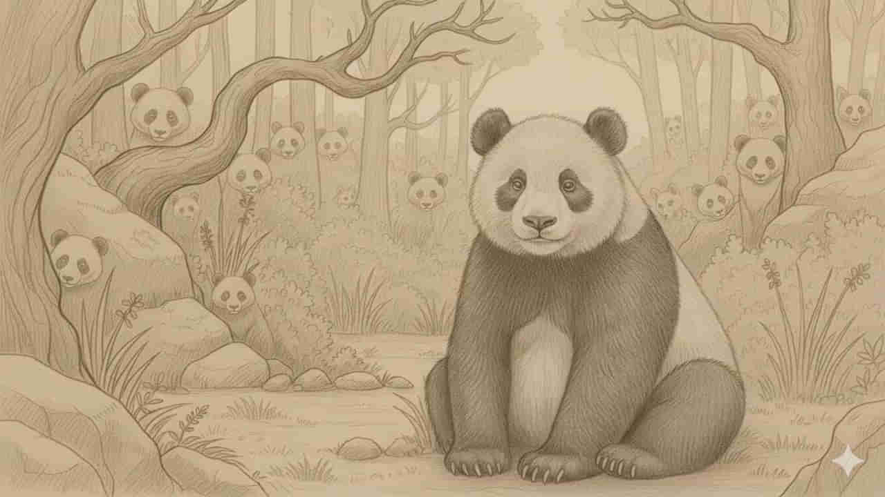 Optical Illusion: ఈ చిత్రంలో దాగున్న పాండాలు ఎన్నో చెబితే.. మీ చూపు అర్జునుడి వంటిదే..