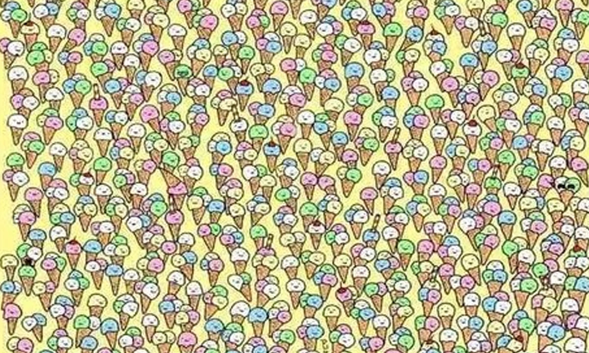 అది ఏమిటంటే? పై చిత్రంలో ఐస్ క్రీమ్స్ ఉన్న ఓ ఫోటో కనిపిస్తుంది. అందులో దాదాపు అన్ని ఐస్ క్రీమ్స్ ఒకేలా ఉన్నాయి. కానీ వాటి మధ్యలో ఒక లాలీపాప్ కూడా ఉంది. మరి అందులో లాలీపాప్ ఎక్కడ ఉందో 10 సెకన్స్లో గుర్తించండి. అలా గుర్తించినట్లు అయితే మీరు చాలా తెలివిగలవారంట.