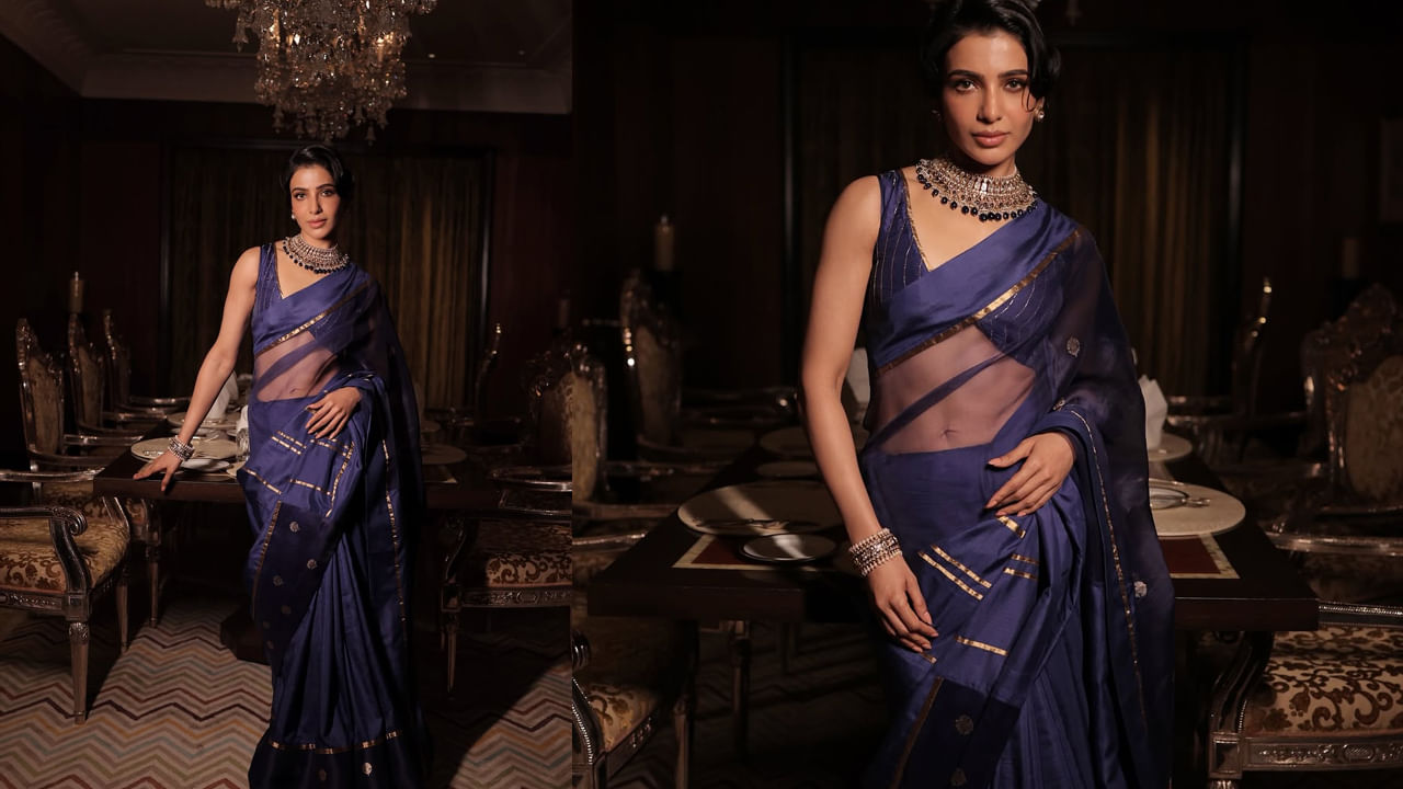 ఇక ఎప్పుడూ సోషల్ మీడియాలో చాలా యాక్టివ్‌గా ఉండే ఈ ముద్దుగుమ్మ తాజాగా చీరలో తన క్యూట్‌నెస్‌తో అందరి మది దోచేసుకుంటుంది. నీలి రంగు చీరలో తన అంద చందాలతో అందరినీ ఆకట్టుకుంటుంది.