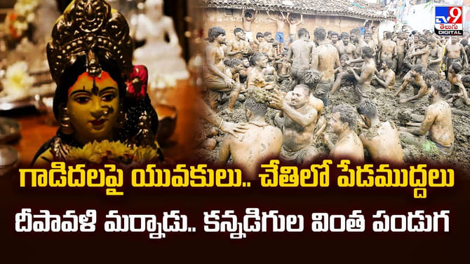 గాడిదలపై యువకులు.. చేతిలో పేడముద్దలు వెరైటీ పండగ వీడియో