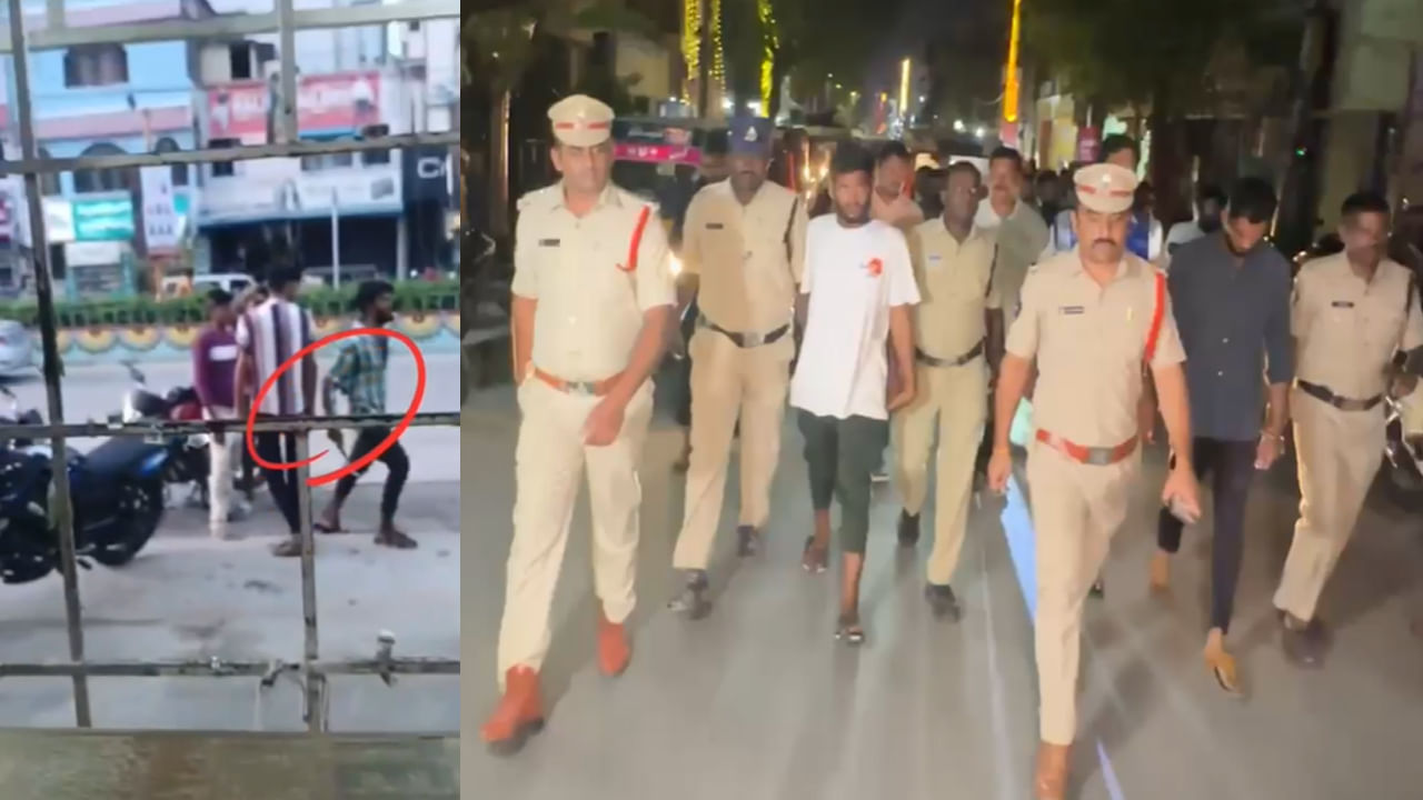 Watch Video: నడి రోడ్డుపై కత్తులతో వీరంగం.. నిందితులకు పోలీసుల నయా ట్రీట్మెంట్.. ఏం చేశారో చూడండి..