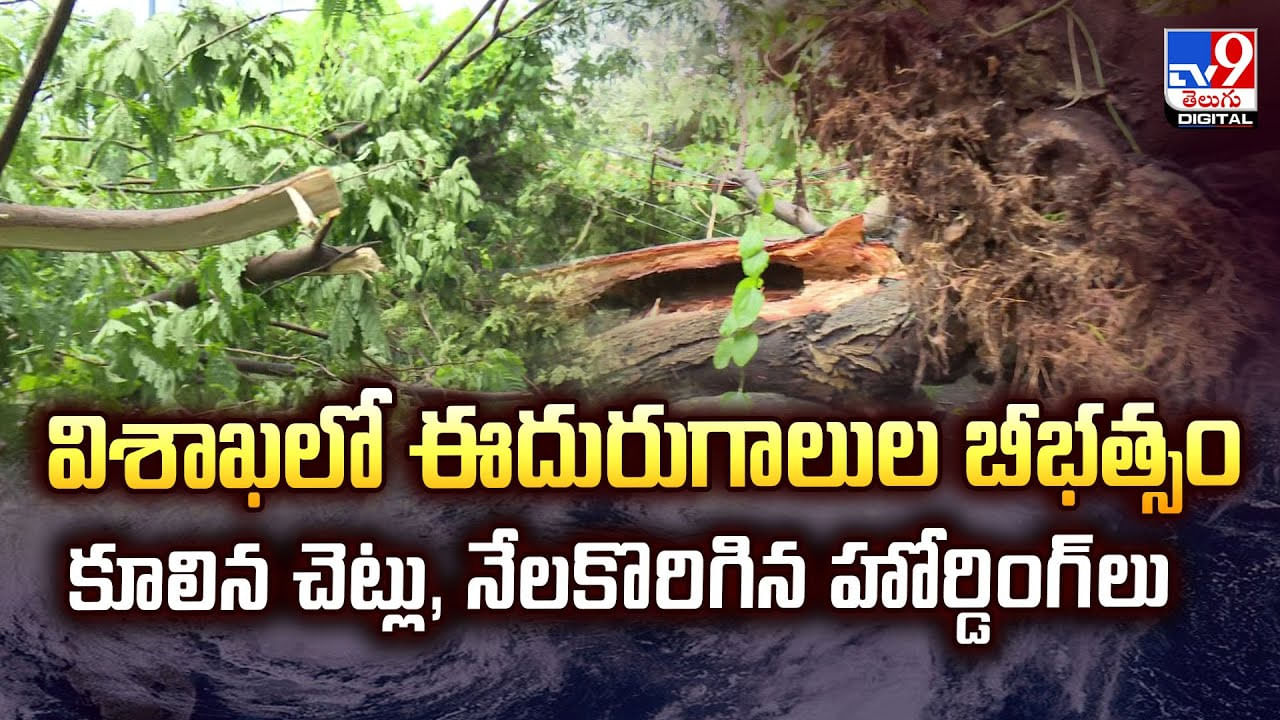విశాఖలో ఈదురుగాలుల బీభత్సం.. కూలిన చెట్లు, నేలకొరిగిన హోర్డింగ్‌లు