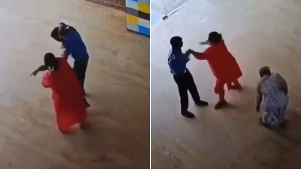 Viral Video: అయ్యో పాపం..సెక్యూరిటీ గార్డును ఎలా కొడుతుందో చూడండి... మర్లబడి మడతేస్తే ఏంటి సంగతి