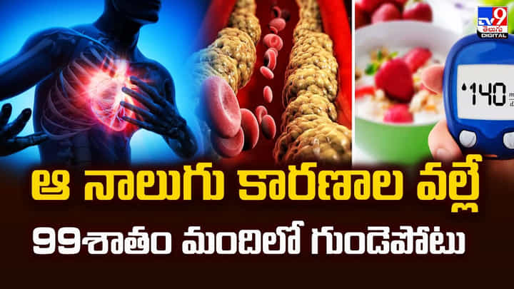 ఆ నాలుగు కారణాల వల్లే 99శాతం మందిలో గుండెపోటు ఆ నాలుగు కారణాల వల్లే 99శాతం మందిలో గుండెపోటు