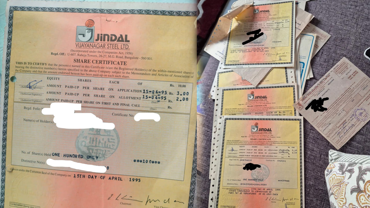 JSW Steel: ట్రంక్ పెట్టెలో పాత పేపర్లు అనుకునేరు.. 30 ఏళ్ల క్రితం రూ. లక్ష.. ఇప్పుడు రూ. 85 కోట్లు
