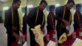 డబ్బాలతో నామినేషన్‌కు వచ్చిన యువకుడు.. చివరకు