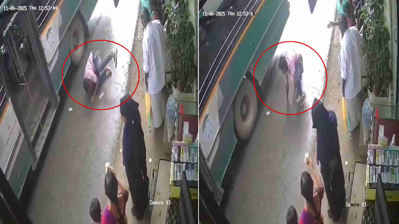 Kadapa: సుడిగాడు.. కొంచెం ఉంటే బస్సు చక్రాల కిందే