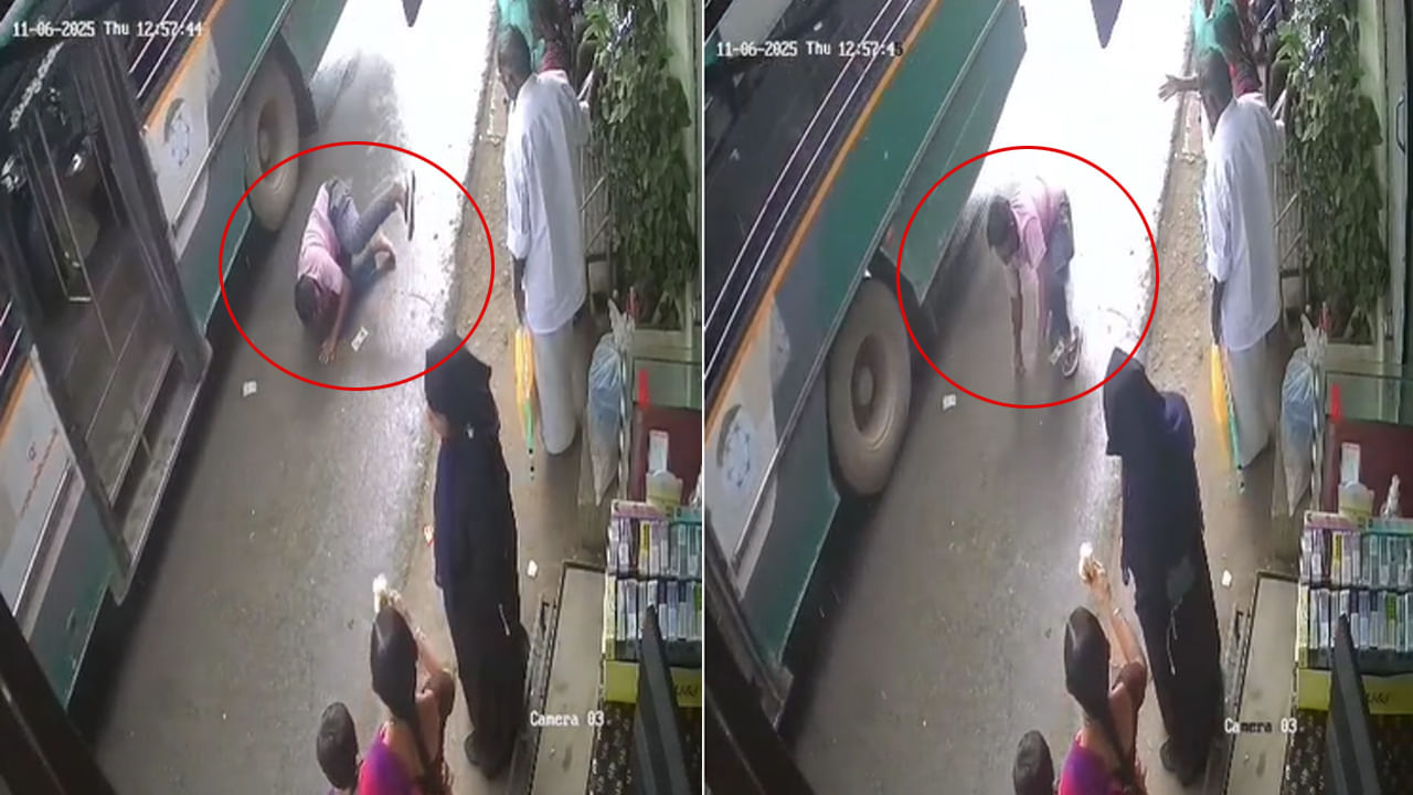 Kadapa: సుడిగాడు.. కొంచెం ఉంటే బస్సు చక్రాల కిందే