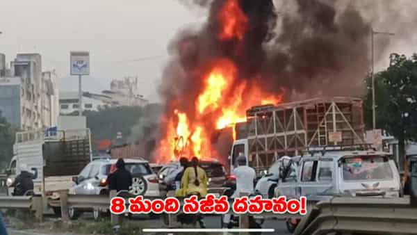 ఘోరప్రమాదం.. హైవేపై 6 వాహనాలను ఢీకొట్టిన ట్రక్కు .. 8మంది సజీవదహనం