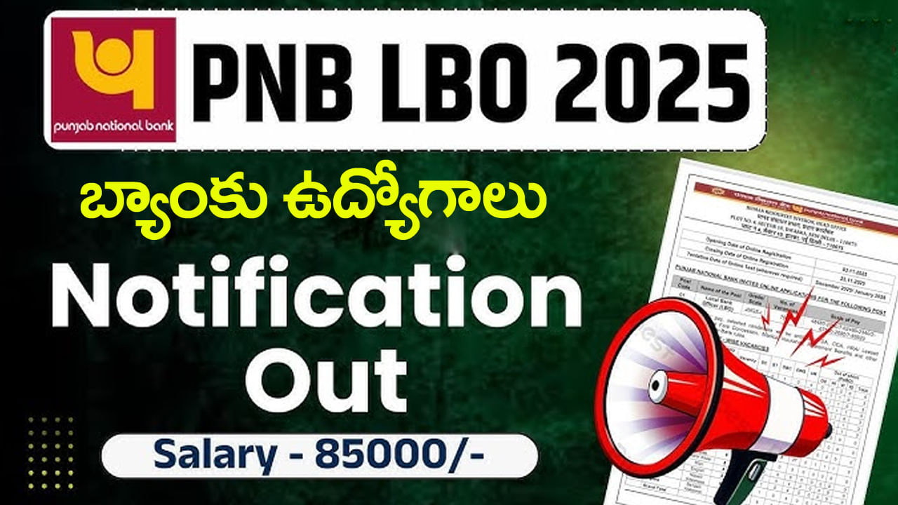 PNB Bank Jobs 2025: డిగ్రీ అర్హతతో పంజాబ్ నేషనల్ బ్యాంకులో ఉద్యోగాలు.. నెలకు రూ.85 వేల జీతం
