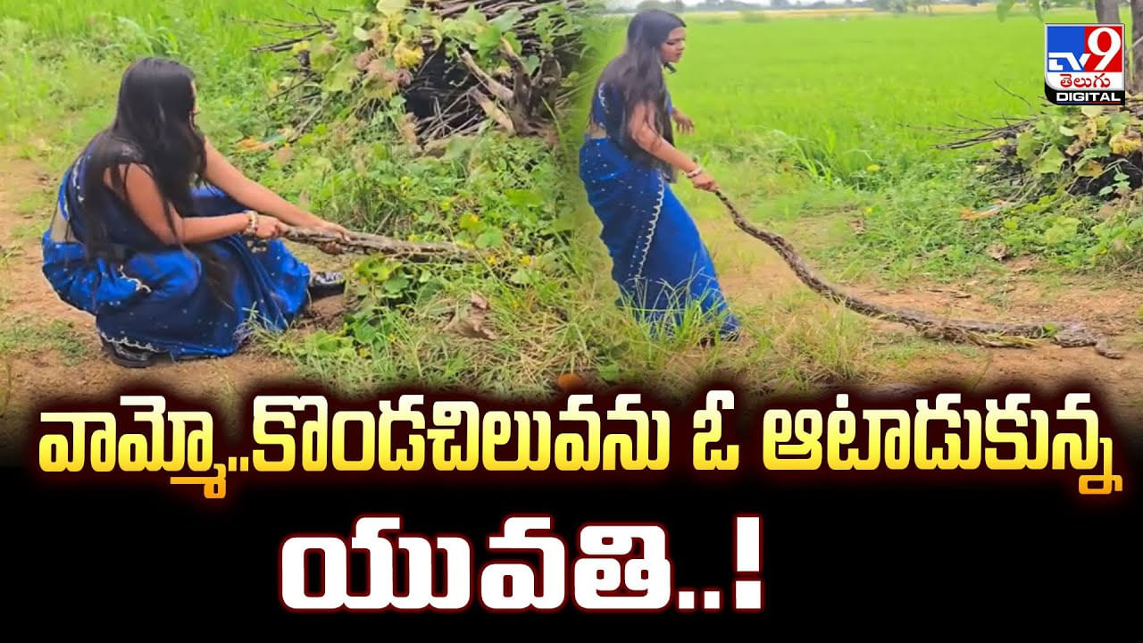 వామ్మో.. కొండచిలువను ఓ ఆటాడుకున్న యువతి