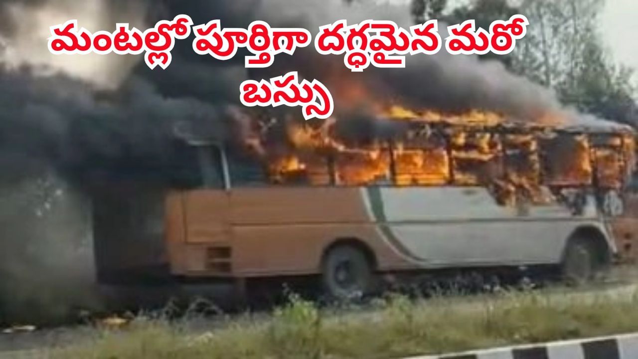 Watch: మంటల్లో పూర్తిగా దగ్ధమైన మరో బస్సు..షాకింగ్‌ వీడియో వైరల్..