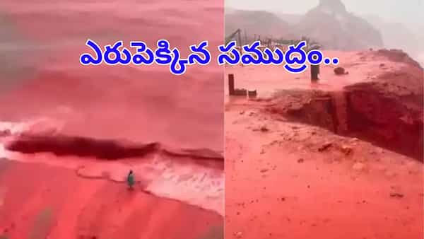 ఓరీ దేవుడో.. రక్తంలా ఎరుపు రంగులోకి మారిన సముద్రం, బీచ్.. కారణం ఏంటో తెలిస్తే..