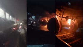 ఎక్స్‌ప్రెస్‌ రైలులో చెలరేగిన మంటలు