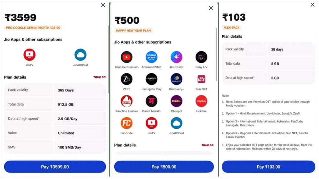 Jio New Plans