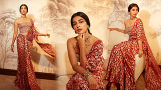 ఎర్రటి చీరలో ముద్దుగుమ్మలా.. పూజ బ్యూటిపుల్ ఫొటోస్