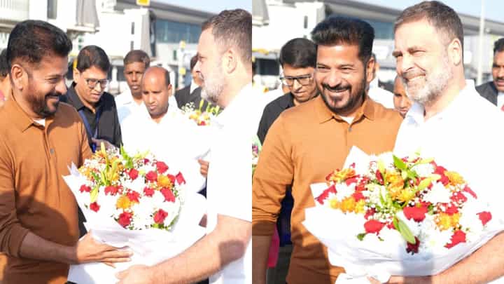 Rahul Gandhi:మెస్సీ మ్యాచ్ నిమిత్తం హైదరాబాద్కు రాహుల్గాంధీ.. స్వాగతం పలికిన సీఎం రేవంత్ రెడ్డి! Rahul Gandhi:మెస్సీ మ్యాచ్ నిమిత్తం హైదరాబాద్కు రాహుల్గాంధీ.. స్వాగతం పలికిన సీఎం రేవంత్ రెడ్డి!