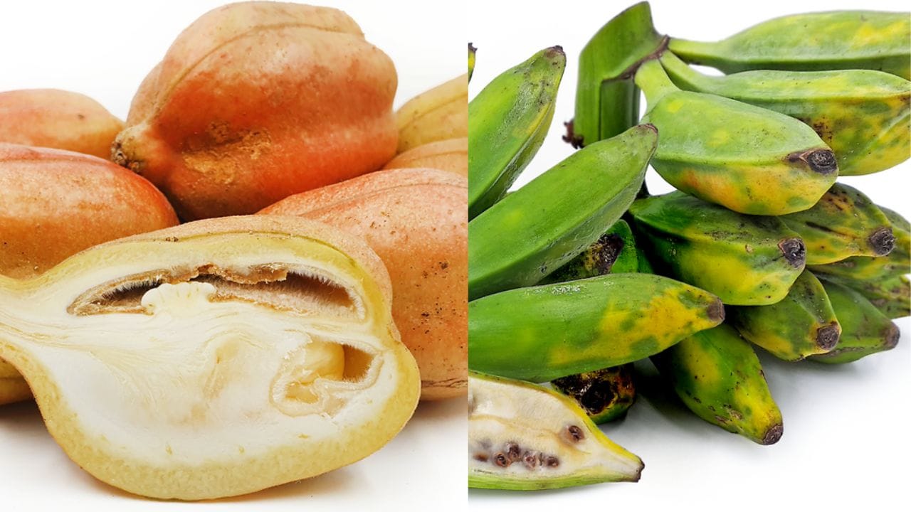 Raw Banana And Ackie Fruit