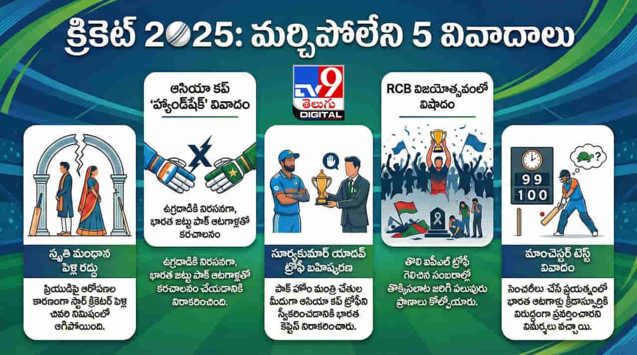 Year Ender 2025: మంధాన పెళ్లి రద్దు నుంచి ఆసియా కప్ ట్రోఫీ వివాదం వరకు.. ఈ ఏడాది టాప్-5 క్రికెట్ వివాదాలు ఇవే..!