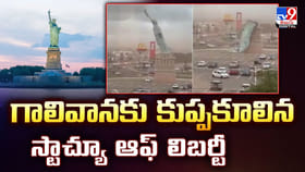 గాలివానకు కుప్పకూలిన స్టాచ్యూ ఆఫ్‌ లిబర్టీ