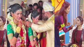 చెల్లి పెళ్లి చూడలేకపోయిన తనూజ.. పూజ మ్యారేజ్ ఫొటోస్ వైరల్