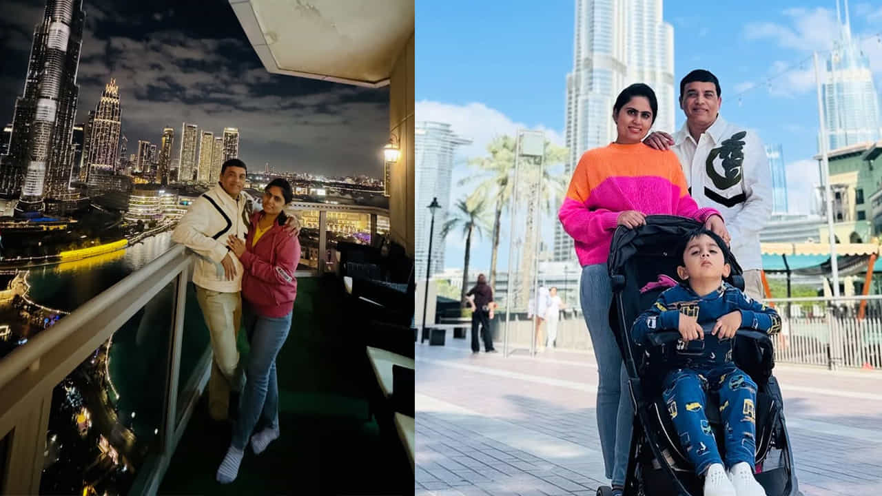 న్యూఇయర్ సందర్భంగా దిల్ రాజు ఫ్యామిలీ వెళ్లింది. అక్కడే కొత్త సంవత్సరానికి స్వాగతం పలికారు. దిల్ రాజు వెంట ఆయన భార్య తేజస్విని, కుమారుడు కూడా ఉన్నారు.
