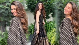 నల్లరంగు డ్రెస్‌లో క్యూట్‌గా.. బేబమ్మ అందాలు అదరహో..