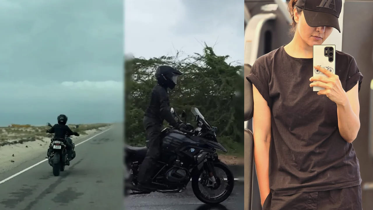 Actress : ఆ ఎనర్జీ ఏంటండీ బాబూ.. 47 ఏళ్ల వయసులో బైక్ పై స్టంట్స్.. నెట్టింట హీరోయిన్ అరాచకం..