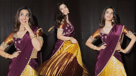 పట్టుపరికిణిలో క్యూట్ ఫోజులు.. మీనాక్షి అదిరిపోయే ఫొటోస్