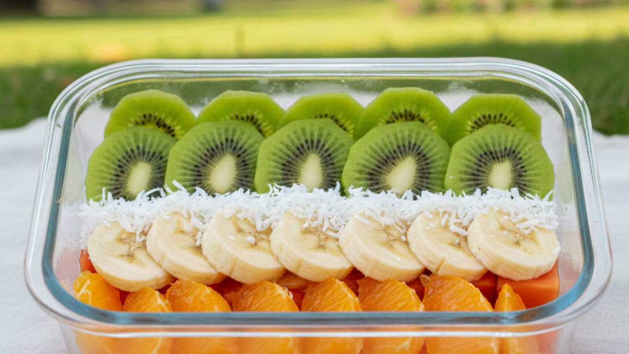 చాలా మంది తల్లులకు ఉదయాన్నే పిల్లలకు టిఫిన్ చేయడం వీలు కాదు. అందుకోసమే వారు తమ పిల్లల బ్రేక్ ఫాస్ట్ కోసం ఫ్రూట్ బౌల్ ఇస్తుంటారు. అయితే ఈ ఫ్రూట్ బౌల్ కూడా మీ పిల్లల మనసు దోచుకునేలా, రిపబ్లిక్ వైబ్ తీసుకొచ్చేలా ఉండాలి అంటే, అందులో కెవి, అరటి, బొప్పాయి ముక్కలను జోడించండి. ముందుగా కివి , తర్వాత అరటి , తర్వాత బొప్పాయి మొక్కలను వరసగా అమర్చడం వలన ఇది త్రి వర్ణంలో కనిపిస్తుంది. ఇది ప్రతి ఒక్కరినీ ఆకట్టుకుంటుంది.