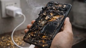 పేలిపోయిన ఛార్జింగ్ పెట్టిన స్మార్ట్‌ఫోన్..!