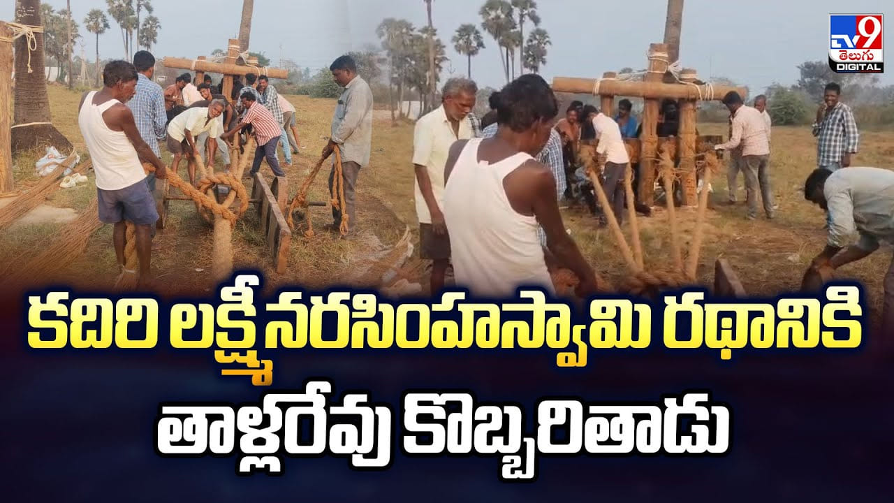 కదిరి లక్ష్మీనరసింహస్వామి రథానికి తాళ్లరేవు కొబ్బరితాడు కదిరి లక్ష్మీనరసింహస్వామి రథానికి తాళ్లరేవు కొబ్బరితాడు