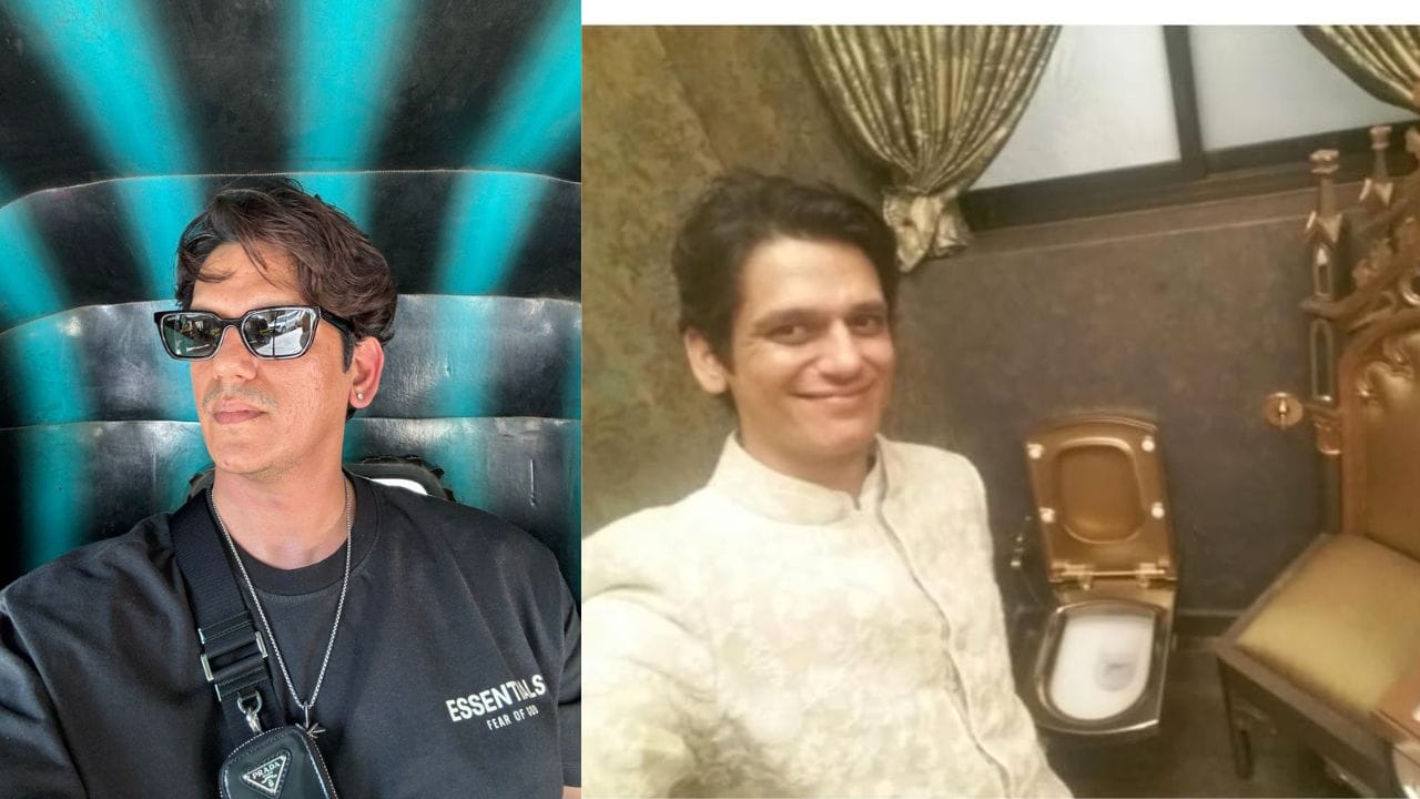 Vijay Varma With Golden Toilet Pic